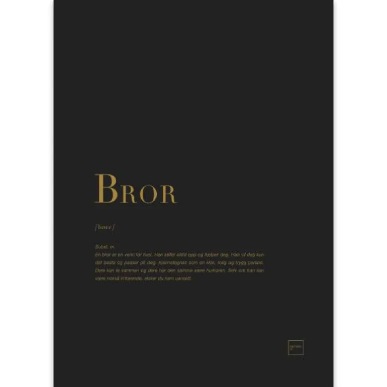 Poster bror 30x40 cm svart