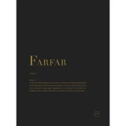 Poster farfar 30x40 cm svart