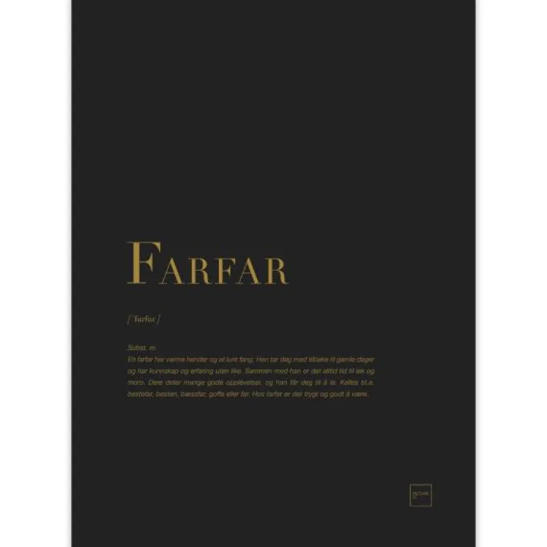 Poster farfar 30x40 cm svart