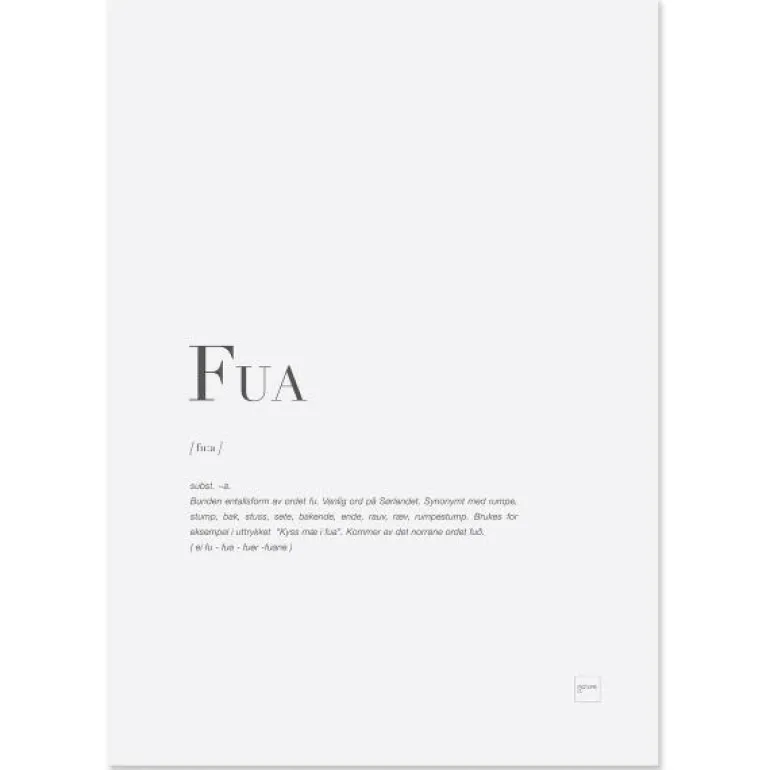 Poster Fua 30x40 cm hvit