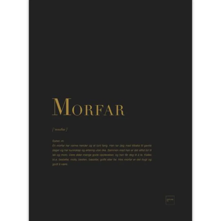Poster morfar 30x40 cm svart