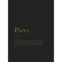 Poster pappa 30x40 cm svart