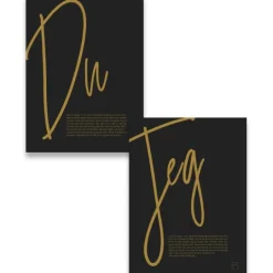 Poster sett du og jeg 30x40 cm svart