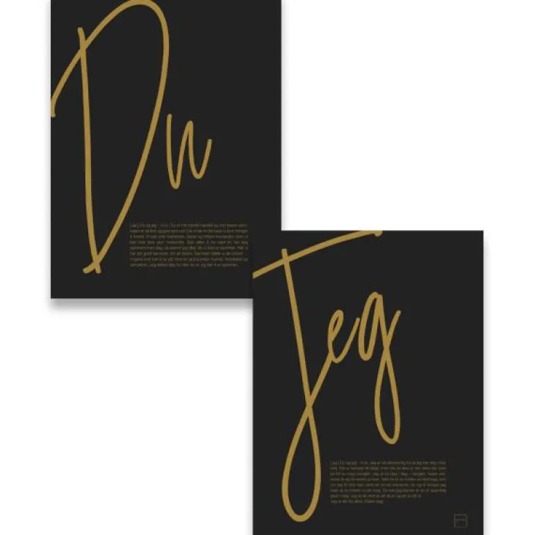 Poster sett du og jeg 30x40 cm svart