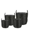 Pottekurv sjøgress 4 stk 35+30+25+20 cm svart