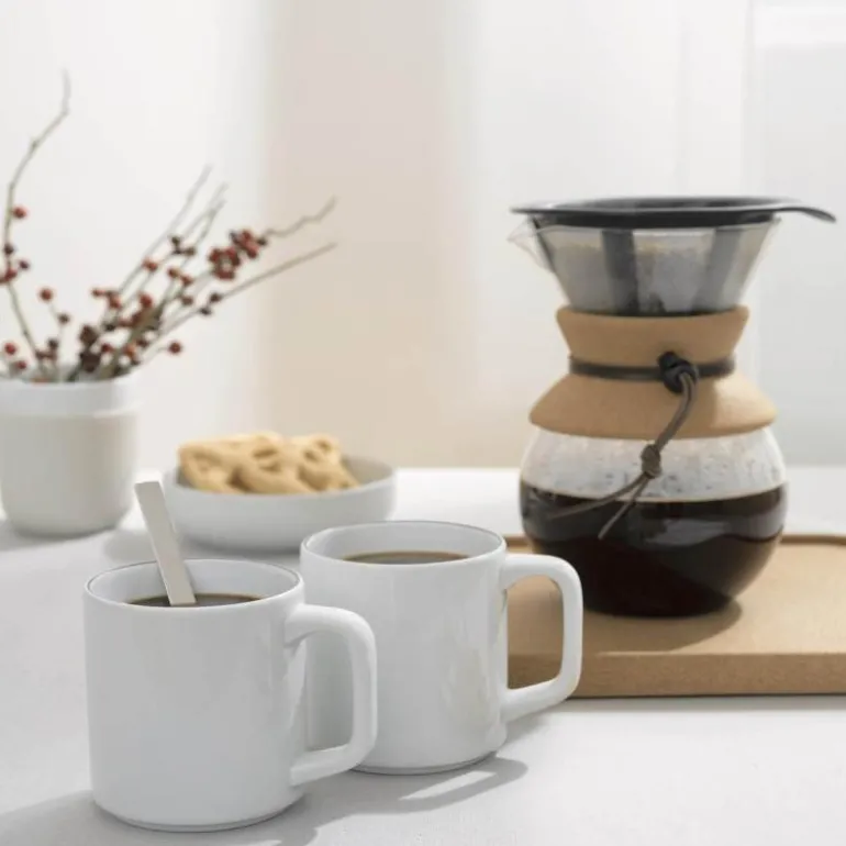 Pour Over kaffebrygger 1 L/8 kopper filter/kork