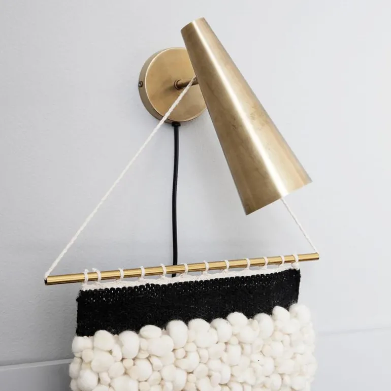 Precise vegglampe 21 cm messing