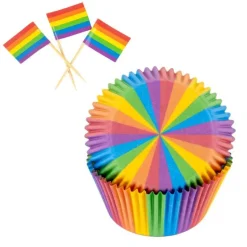 Pride muffinsformer med flagg 24 sett