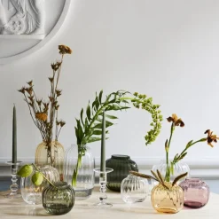 Primula oval vase 17,5 cm smoke