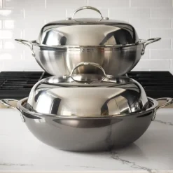 Probond wok med lokk 36 cm stål