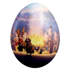 Påskeegg metall 15 cm vårbål gul