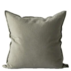 Putetrekk lin 50x50 cm olive