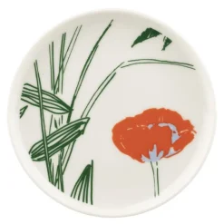 Puutarhakutsut asjett 13,5 cm hvit/grønn/oransje