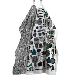 Puutarhurin parhaat kjøkkenhåndkle sett 47x70 cm hvit/svart/grønn