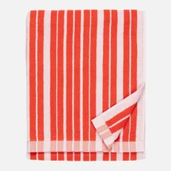 Raide badehåndkle 70x150 cm rød/rosa