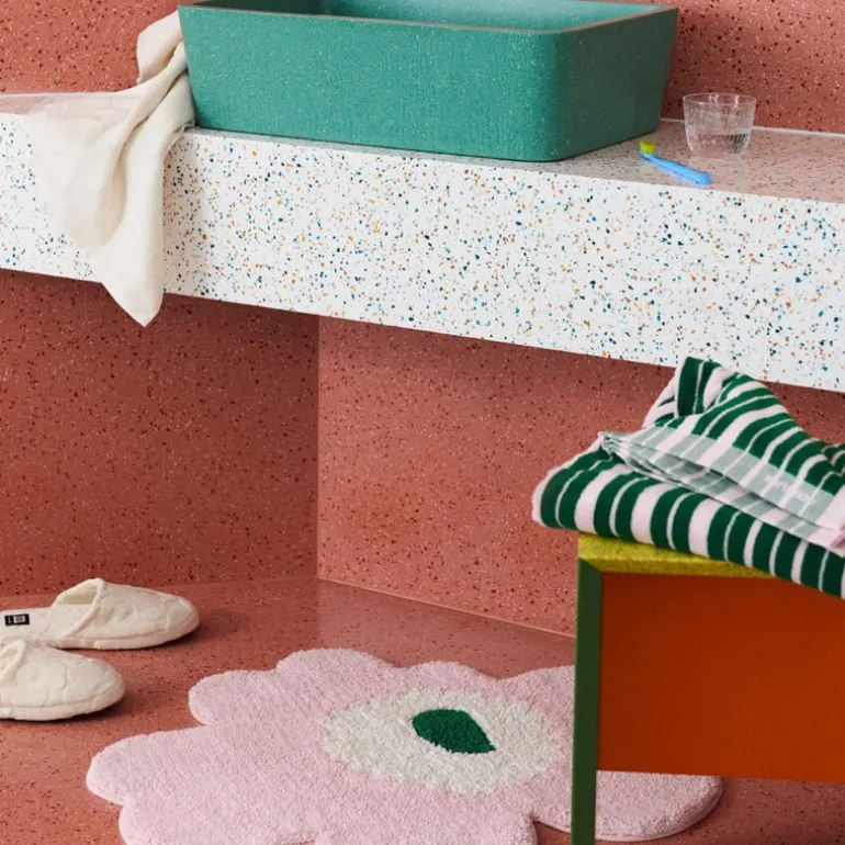 Raide håndkle 50x70 cm grønn/rosa