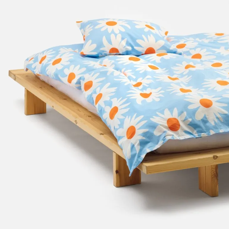 Rakastaa, ei rakastaa dynetrekk 150x210 cm blå/hvit/oransje