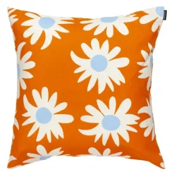 Rakastaa, ei rakastaa putetrekk 50x50 cm oransje/hvit/blå