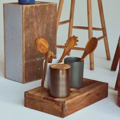 RAW Metallic Brown redskapskrukke med lokk 15x10 cm teak