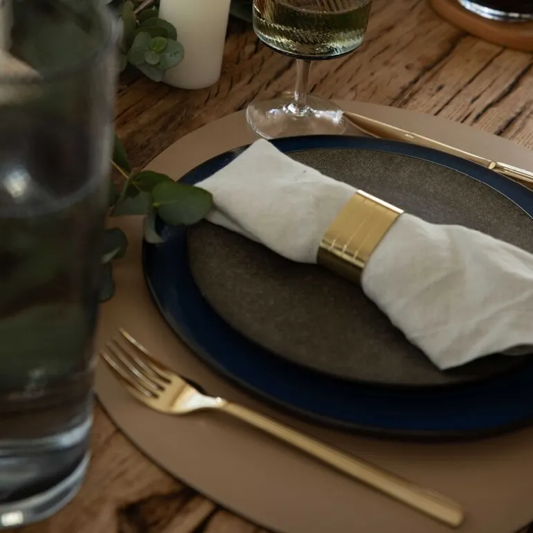 RAW serviettring 4 stk champagne gold