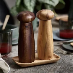 RAW Teak keramisk kvernsett 3 deler blandet teak