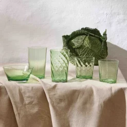 RAW Unique swirl vannglass 30 cl green