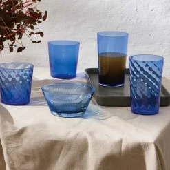 RAW Unique swirl vannglass 30 cl dark blue