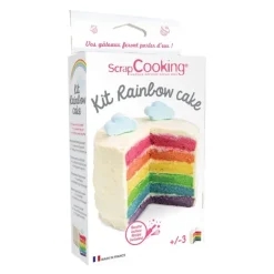 Regnbuekake sett 4 fargepulver 1 måleskje multi