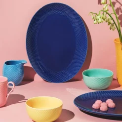 Rhombe Color oval serveringsfat 35x26,5 cm mørk blå