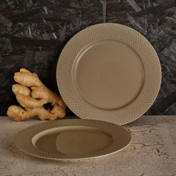 Rhombe Earth tallerken 23 cm clay