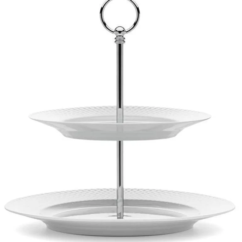 Rhombe etasjefat hvit 27 cm