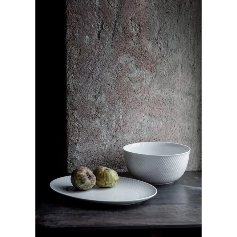 Rhombe serveringsskål 22 cm hvit