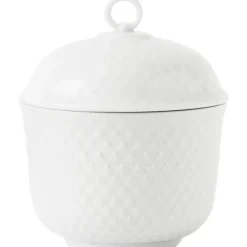 Rhombe skål 8,5 cm hvit porselen