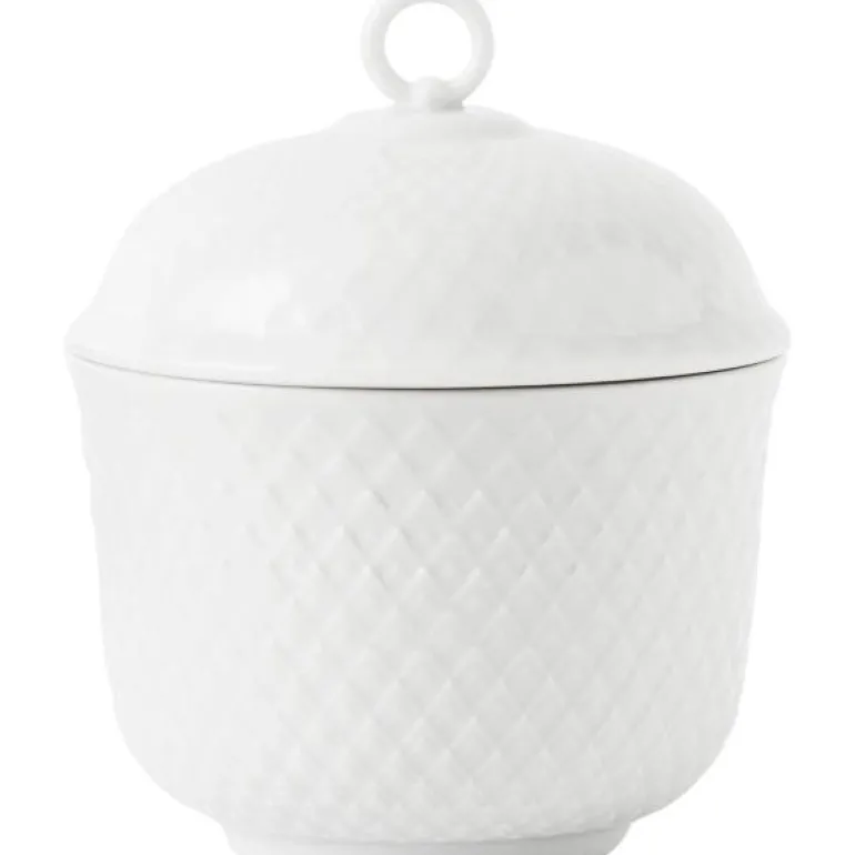 Rhombe skål 8,5 cm hvit porselen