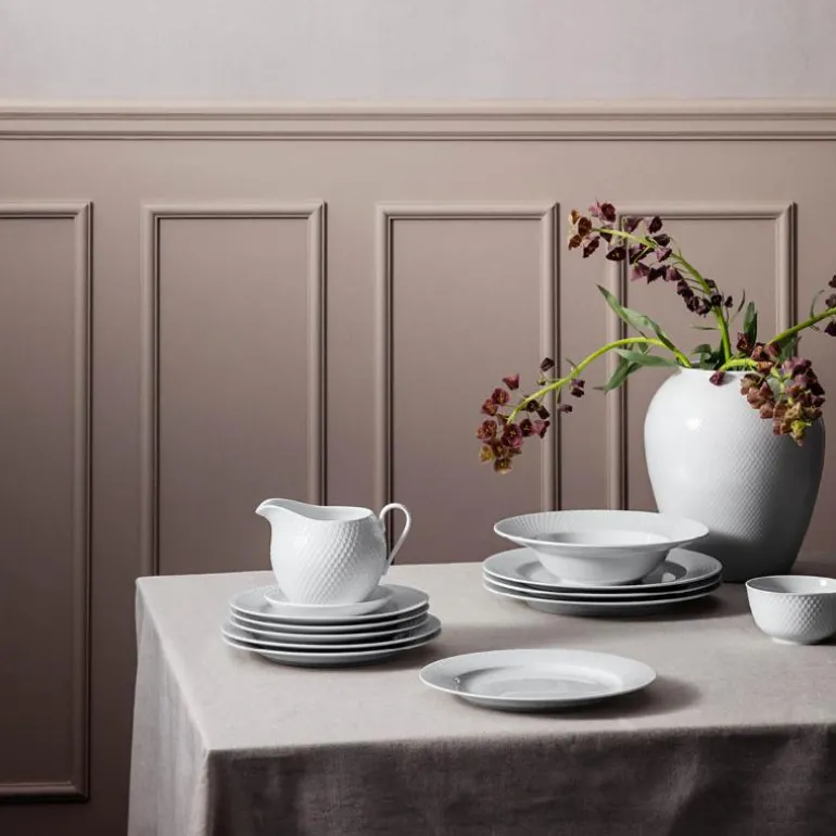 Rhombe tallerken 23 cm hvit