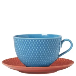 Rhombe tekopp 39 cl blå/terracotta