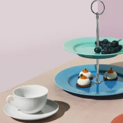 Rhombe tekopp m/skål 24 cl hvit