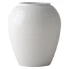 Rhombe vase 25 cm hvit porselen