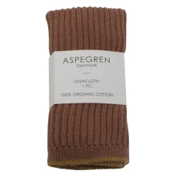 Ripple kjøkkenklut strikket 26x26 cm rootbeer