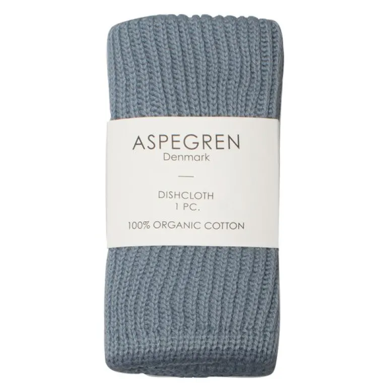 Ripple kjøkkenklut strikket 26x26 cm pale blue