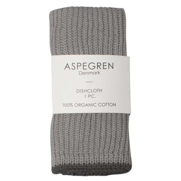 Ripple kjøkkenklut strikket 26x26 cm dove