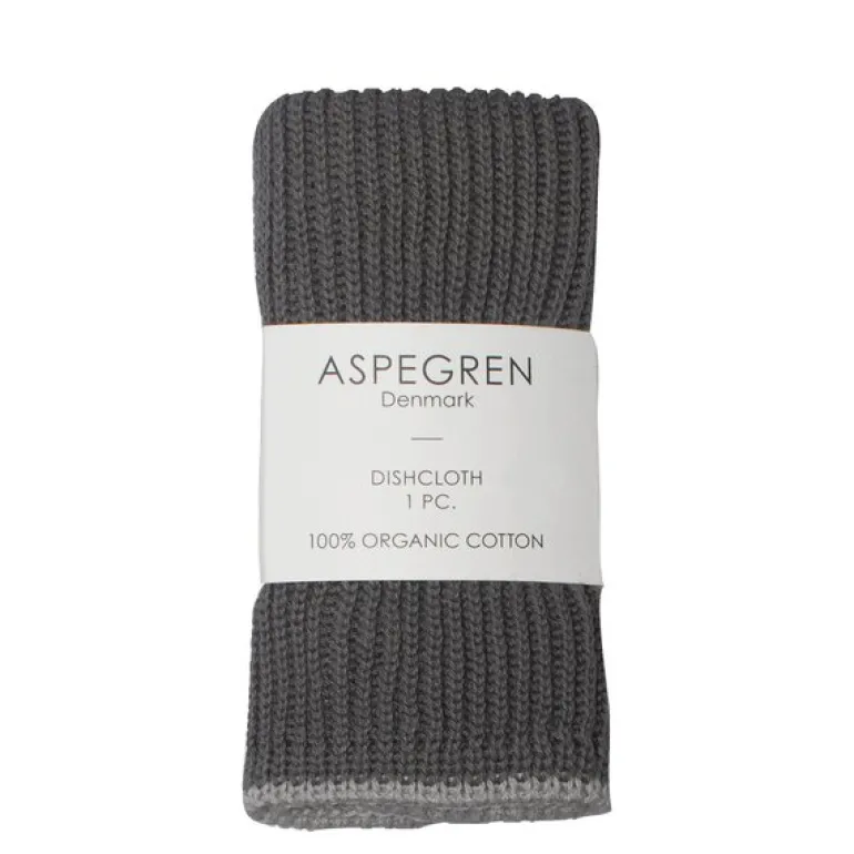Ripple kjøkkenklut strikket 26x26 cm flint gray