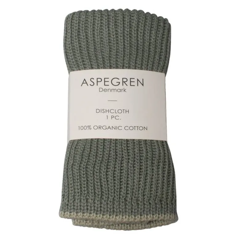 Ripple kjøkkenklut strikket 26x26 cm sea grass