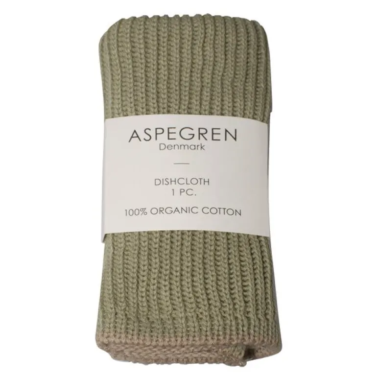 Ripple kjøkkenklut strikket 26x26 cm aloe