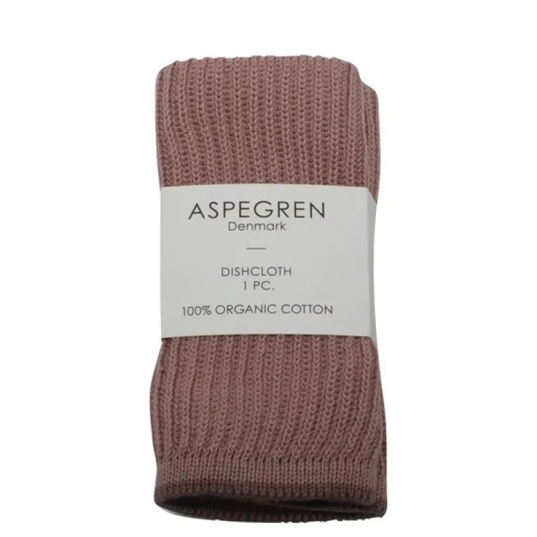 Ripple kjøkkenklut strikket 26x26 cm mauve