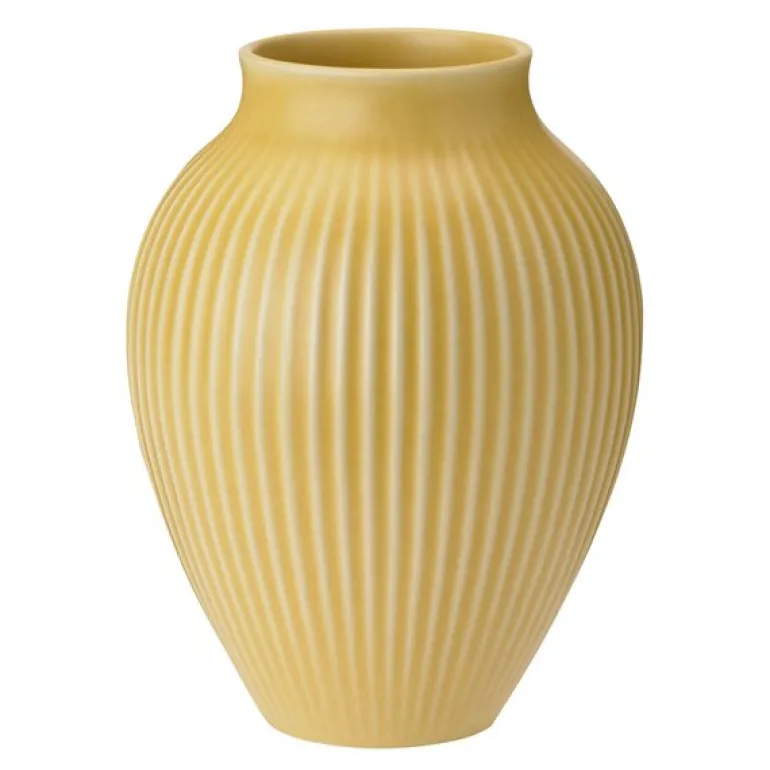 Ripple vase 12,5 cm gul