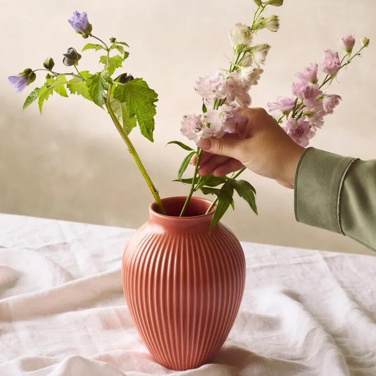 Ripple vase 27 cm korall