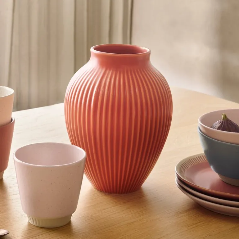 Ripple vase 27 cm korall