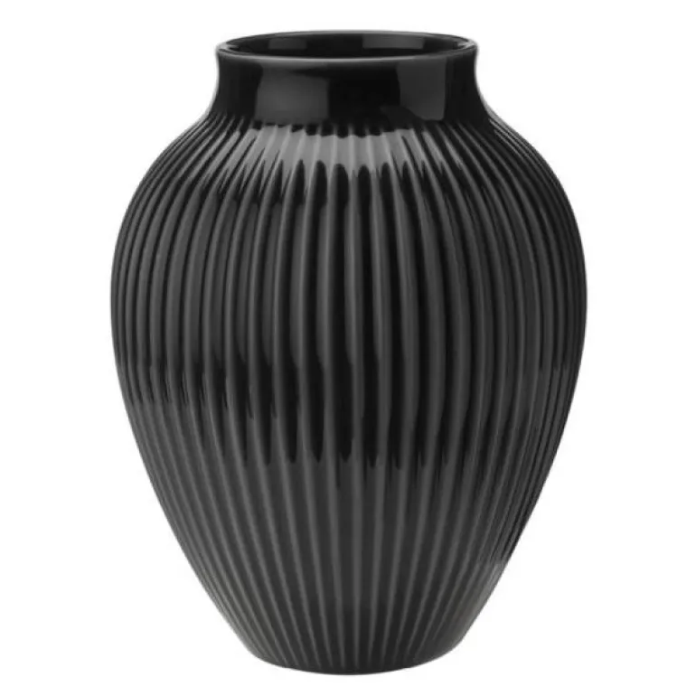 Ripple vase 20 cm svart