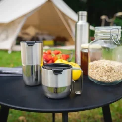 Rise kopp 41 cl med flipplokk børstet stål